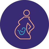Pregnency Line Two Color Circle Icon vector