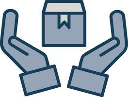 Handle With Care Line Filled Grey Icon vector