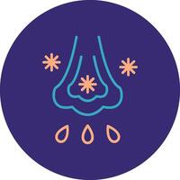 Immunlology Alergy Line Two Color Circle Icon vector