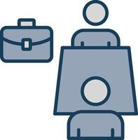 Business Meeting Line Filled Grey Icon vector