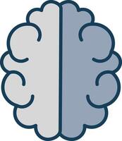 Brain Line Filled Grey Icon vector