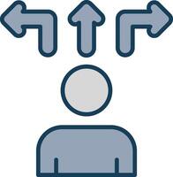 Decision Making Line Filled Grey Icon vector
