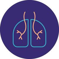 Pulmonology Line Two Color Circle Icon vector