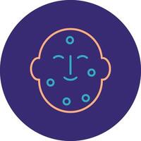 Dermatology Line Two Color Circle Icon vector