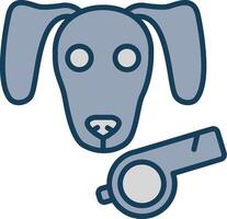 Dog Line Filled Grey Icon vector