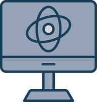 computadora Ciencias línea lleno gris icono vector