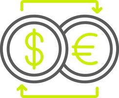 Currency Exchnage Line Two Color Icon vector