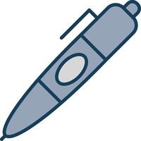 bolígrafo línea lleno gris icono vector