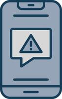 Alert Line Filled Grey Icon vector