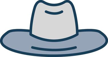 sombrero línea lleno gris icono vector