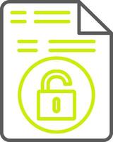 Unsecure File Line Two Color Icon vector