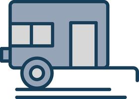 Caravan Line Filled Grey Icon vector