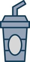 Cold Drink Line Filled Grey Icon vector