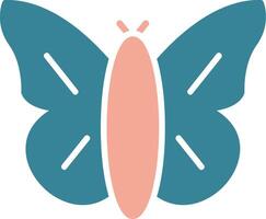 Butterfly Glyph Two Color Icon vector