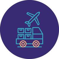 Logistic Service Provider Line Two Color Circle Icon vector