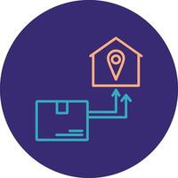 Direct Delivery Line Two Color Circle Icon vector
