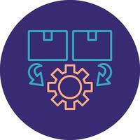 Order Processing Line Two Color Circle Icon vector