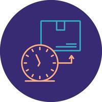 On Time Deliveries Line Two Color Circle Icon vector