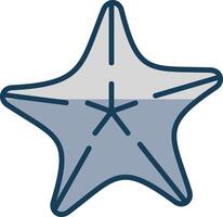 estrella de mar línea lleno gris icono vector