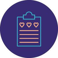 Wish List Line Two Color Circle Icon vector