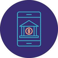 Banking App Line Two Color Circle Icon vector