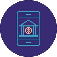 Banking App Line Two Color Circle Icon vector