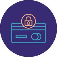 Credit Card Security Line Two Color Circle Icon vector