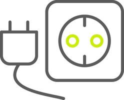 Plug And Socket Line Two Color Icon vector