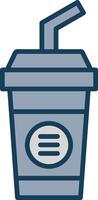 Cold Drink Line Filled Grey Icon vector