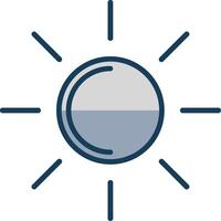 Sun Line Filled Grey Icon vector