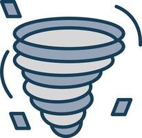 Tornado Line Filled Grey Icon vector