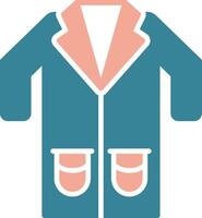 Lab Coat Glyph Two Color Icon vector