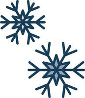 copos de nieve línea lleno gris icono vector