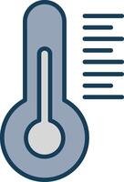 Thermometer Line Filled Grey Icon vector