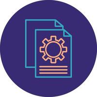 File Management Line Two Color Circle Icon vector