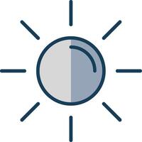 Sun Line Filled Grey Icon vector