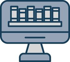 OnLine Filled Grey Library Line Filled Grey Icon vector