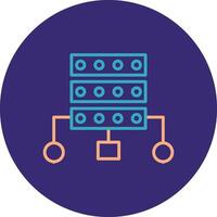Data Structure Line Two Color Circle Icon vector