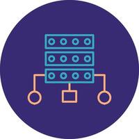 Data Structure Line Two Color Circle Icon vector