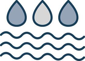 Water Line Filled Grey Icon vector