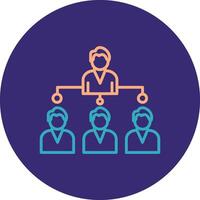 Company Structure Line Two Color Circle Icon vector