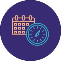 Timing Line Two Color Circle Icon vector