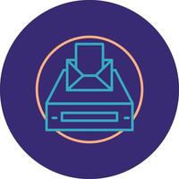 Project Inbox Line Two Color Circle Icon vector