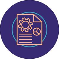 Content Production Line Two Color Circle Icon vector