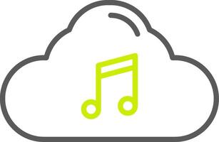 icono de dos colores de línea de nube vector