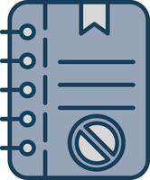 Notes Line Filled Grey Icon vector