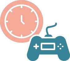 Time Glyph Two Color Icon vector