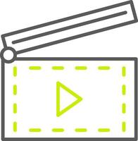 Clapperboard Line Two Color Icon vector