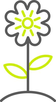 Flower Line Two Color Icon