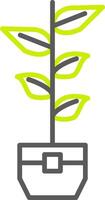 Rubber Plant Line Two Color Icon vector